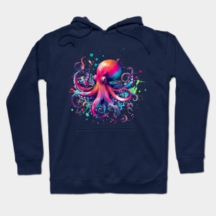 Splash of Color Octopus - He'e in Hawaiian Hoodie